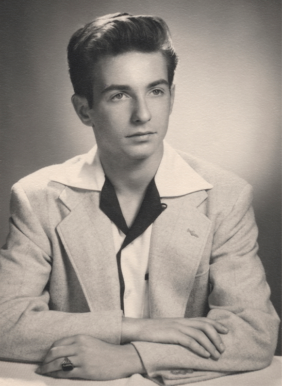 Boy in form suit in the 1950s